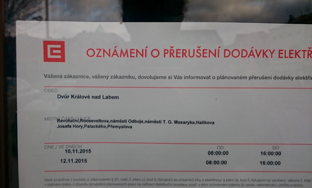 obchod elektřina oznámení